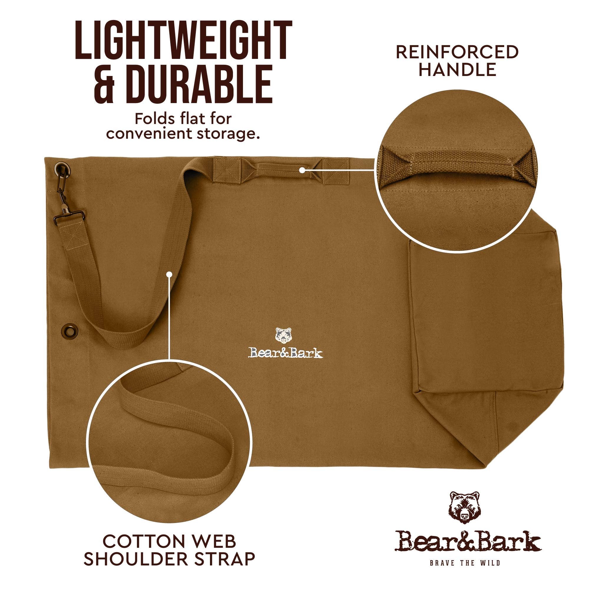 X-Large Bear&Bark Desert Brown Duffle Bag - 48x30 - 177L - Military Style Carryall for Men/Women - Travel, Backpacking, Storage"