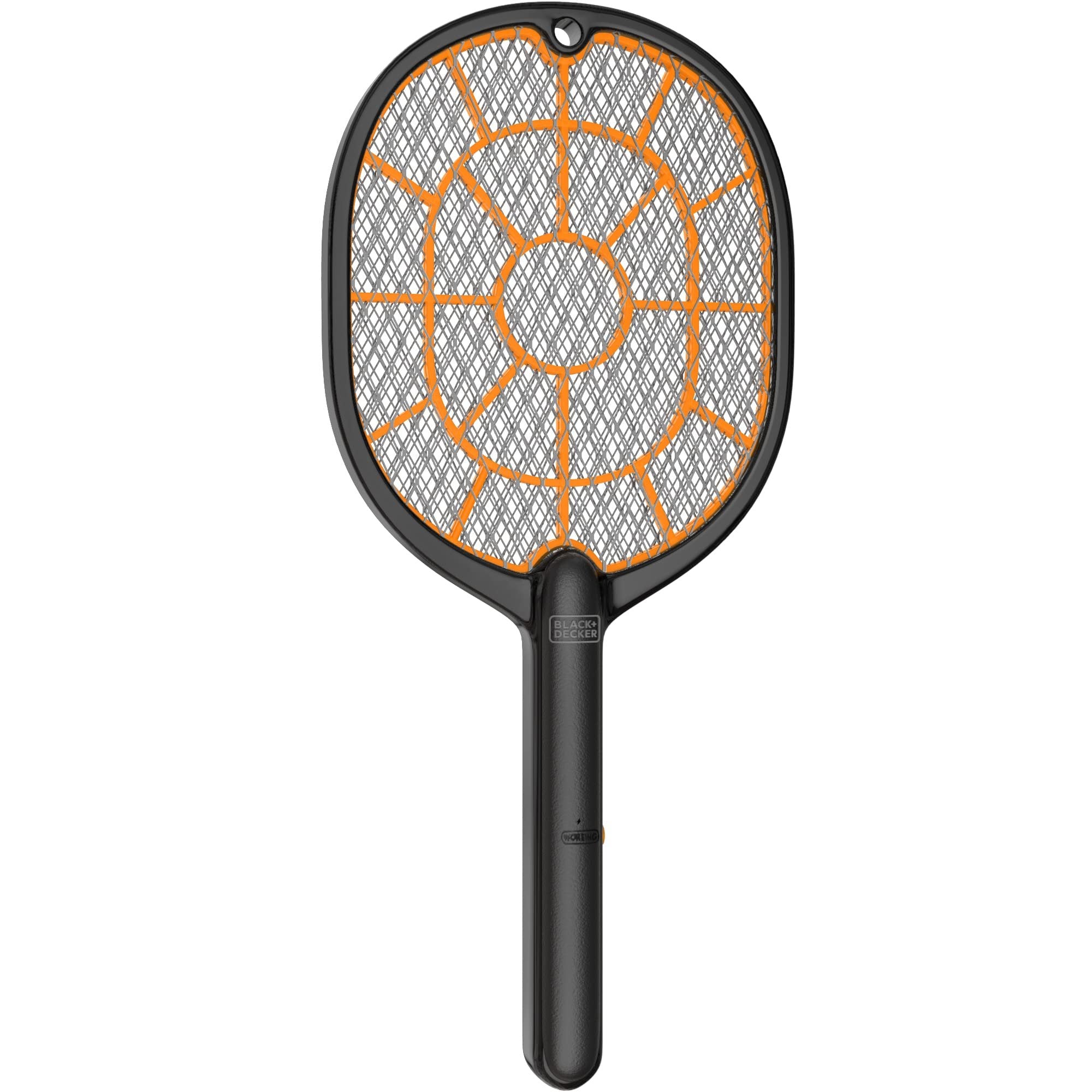 Black+Decker Electric Fly Swatter, Handheld Bug Zapper Racket - Heavy-Duty, Indoor/Outdoor - Battery-Powered - Non-Toxic, Safe for Humans/Pets, Black,