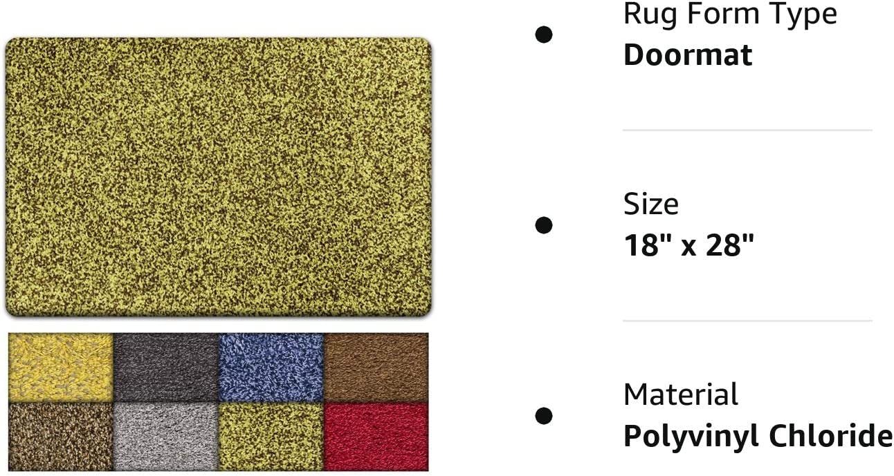 Kaluns Door Mat, Front Doormat, Super Absorbent Mud Mats, Doormats for Entrance Way, Entry Rug, Non Slip PVC Waterproof Backing, Shoe Mat for Entryway, Machine Washable (18x28 Gray)