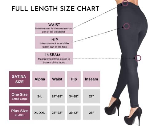 SATINA High Waisted Leggings for Women - Workout Leggings for Regular & Plus Size Women - Charcoal Leggings Women - Yoga Leggings for Women |3 Inch Waistband (Plus Size, Charcoal)