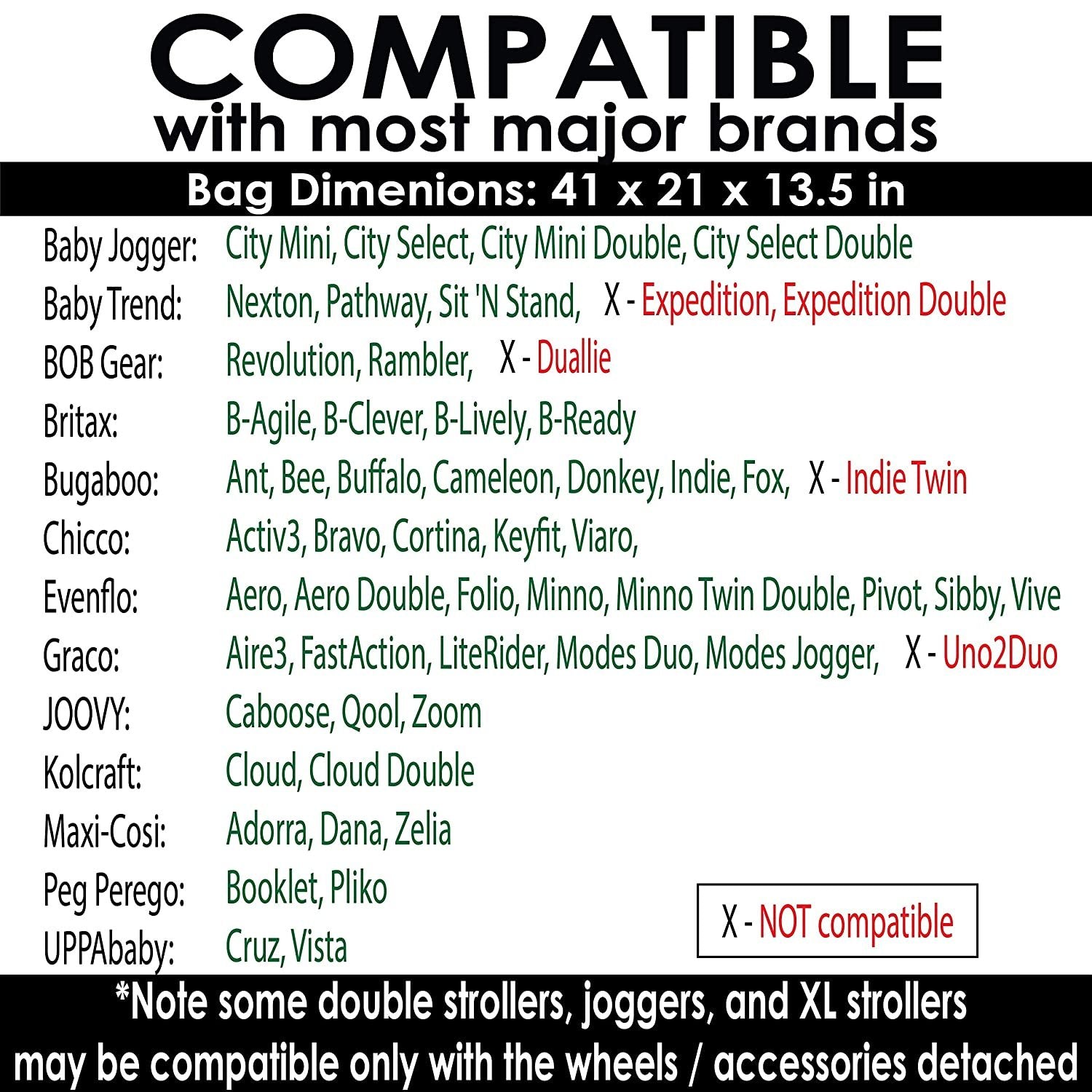 city select double stroller travel bag Zohzo Stroller Travel Bag - 41x21x13.5 Inch - Black