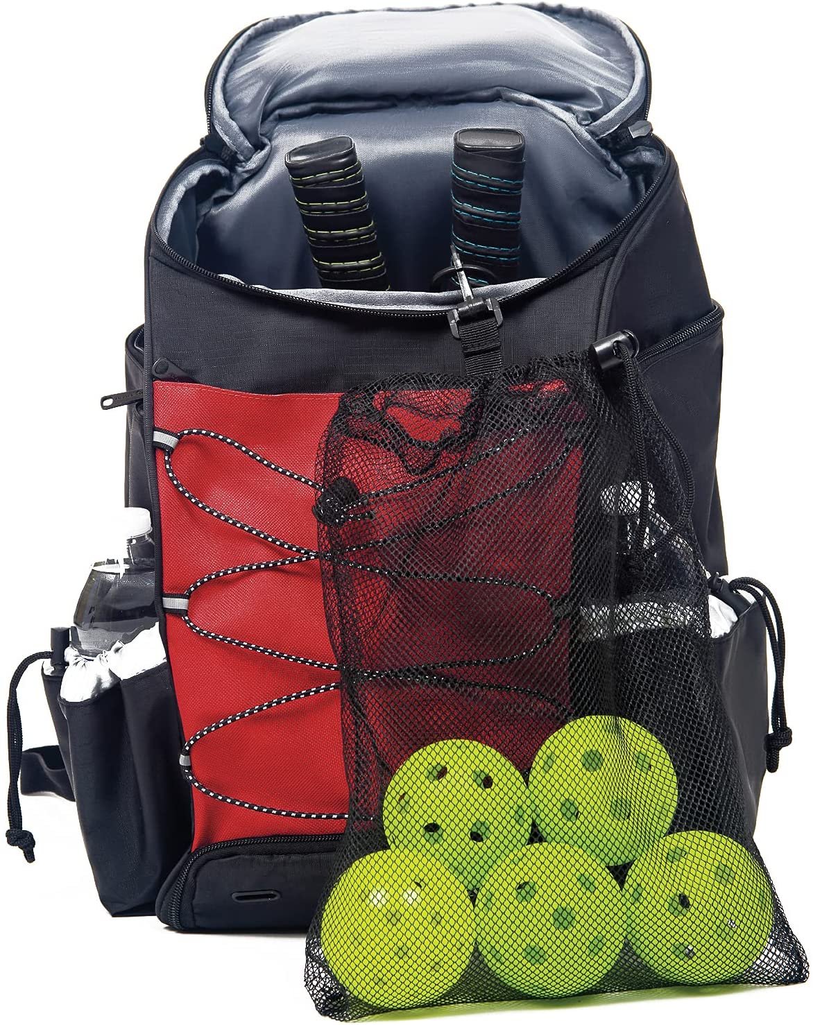 Athletico Pickleball Backpack - Pickleball Bags for Men or Women Includes Pickleball Ball Holder (Red)
