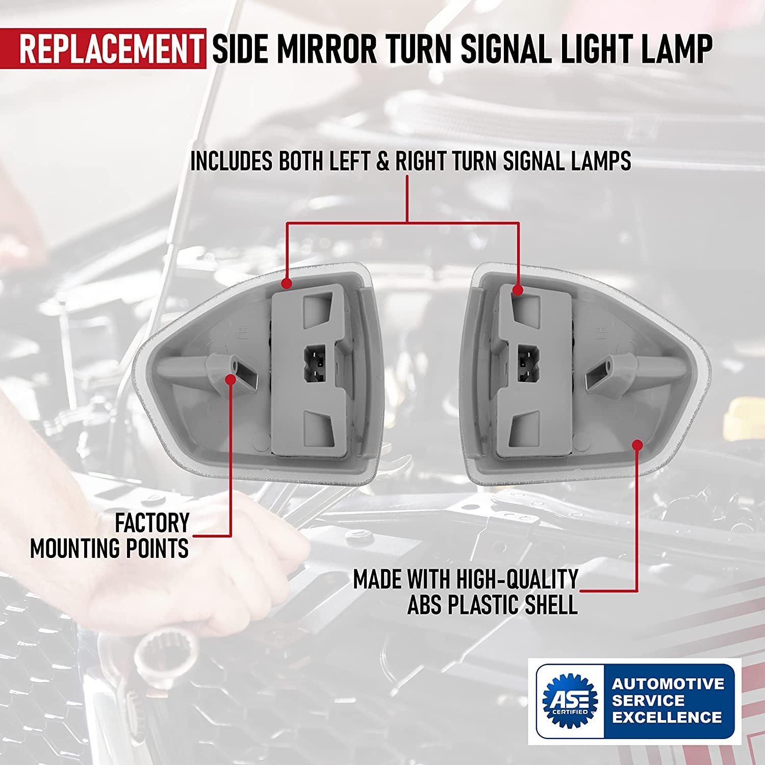 Replacement Side Mirror Turn Signal Light Lamp Set - Replaces 68302828AA, 926-122, 68261240AA - Compatible with Dogde Trucks - Ram 1500, Ram 2500, Ram 3500, 4500, 5500 - Left and Right Blinkers