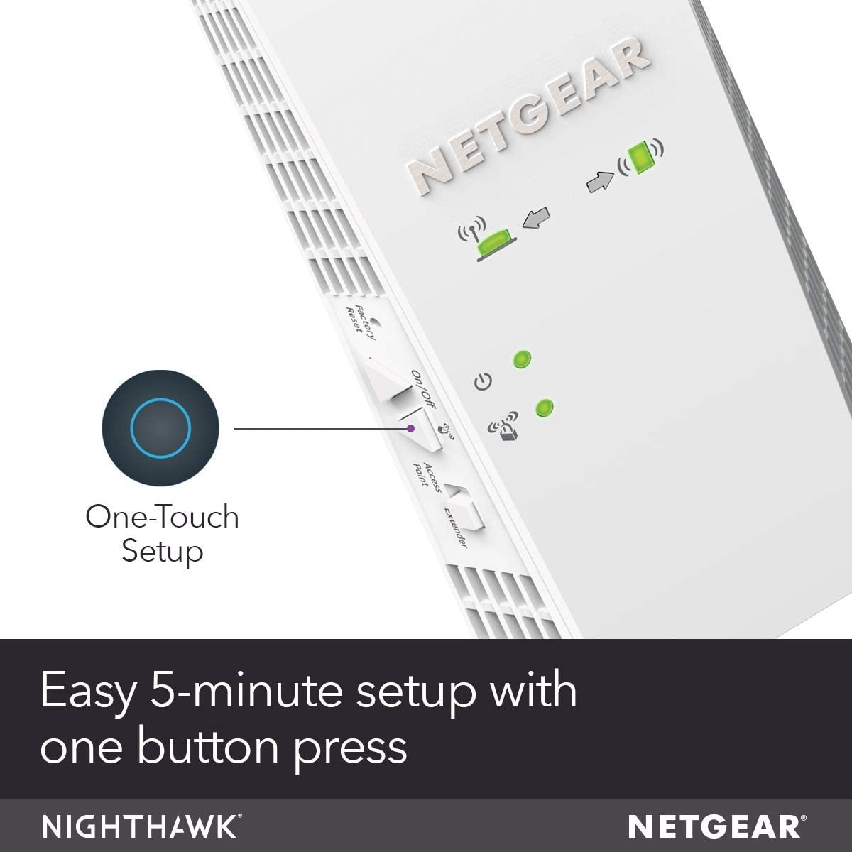 NETGEAR WiFi Mesh Range Extender EX7300 - Coverage up to 2300 sq.ft. and 40 devices with AC2200 Dual Band Wireless Signal Booster & Repeater (up to 2200Mbps speed), plus Mesh Smart Roaming