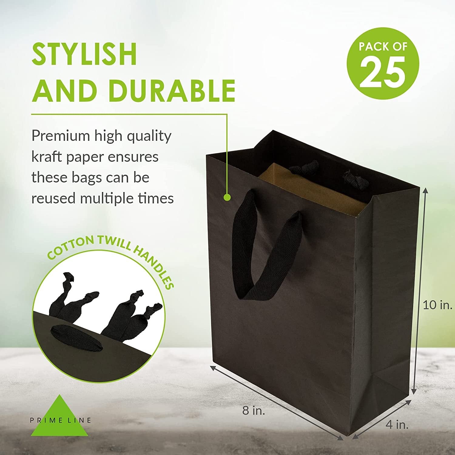 Reusable Gift Bags - 12 Pack Large Totes with Handles, White Eco Friendly Fabric - Size 16x6x12