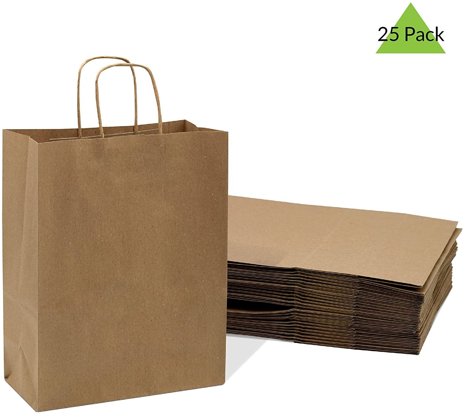 Brown Kraft Paper Bags with Handles, Birthday Parties, Restaurant takeouts, Shopping, Merchandise, Party, Retail, Gift Bags 10x5x13"