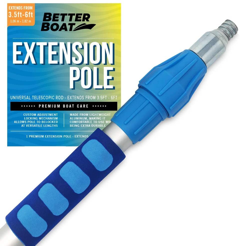 Extension Pole Telescoping Pole Extension Rod Extendable Pole Telescopic Deck Brush Boat Hook Painters Pole 3/4" Universal End Painting Paint Roller Mop Handle Twist Lock Long Stick Extender 3.5-6FT