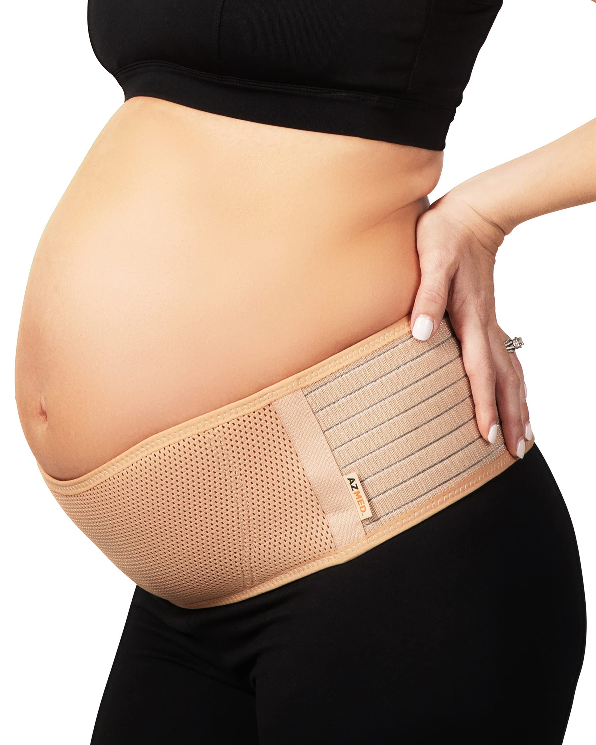 AZMED Maternity Belly Band | Adjustable Belt for All Stages of Pregnancy & Postpartum | Beige Support for Abdomen, Pelvic, Waist & Back Pain | Size [insert size] | Free Shipping & Returns