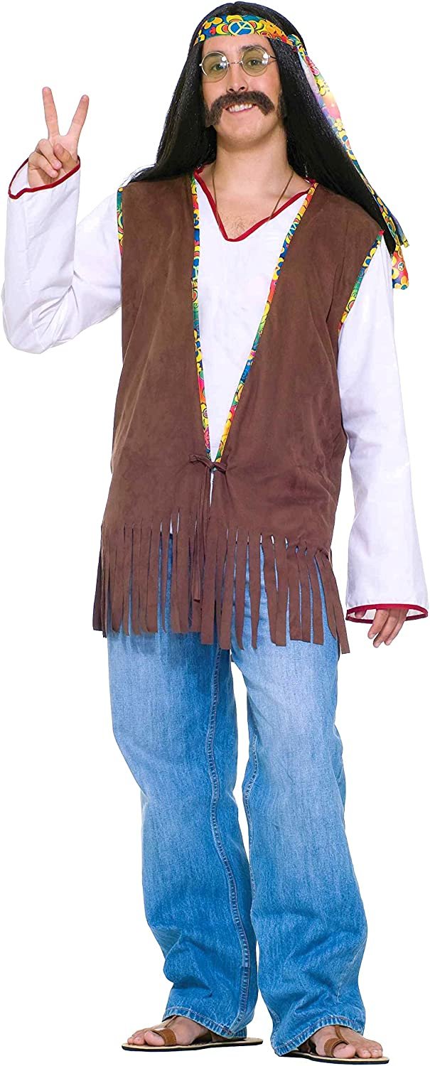 Forum Novelties Men's Hippie Costume Vest - Brown - One Size - Free Shipping & Returns