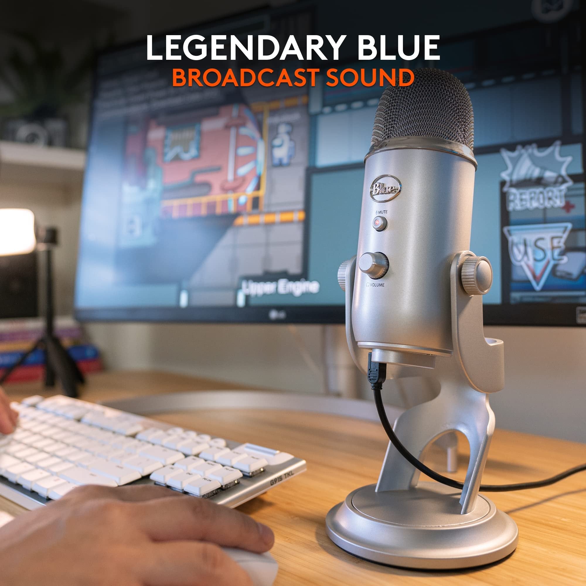 Logitech for Creators Blue Yeti USB Mic - Silver, Mic Only, Blue VO!CE, 4 Pickup Patterns, Plug and Play - Free Shipping & Returns