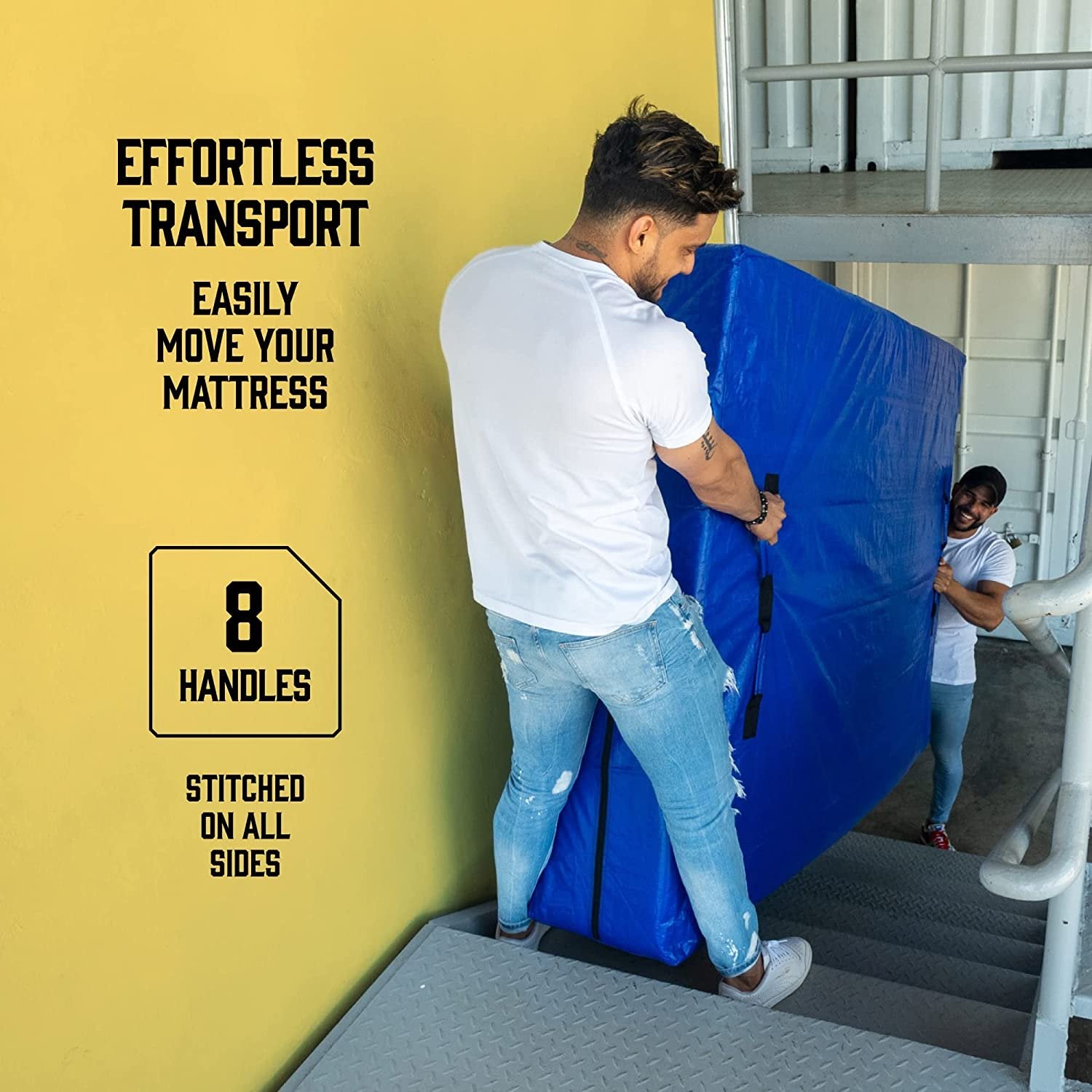 Mattress Bags for Moving with 8 Handles - Full Size - Extra-Thick Mattress Bag for Moving - Reusable Mattress Storage Bag - Mattress Cover for Moving with Zipper, Moving Mattress Bag Protector