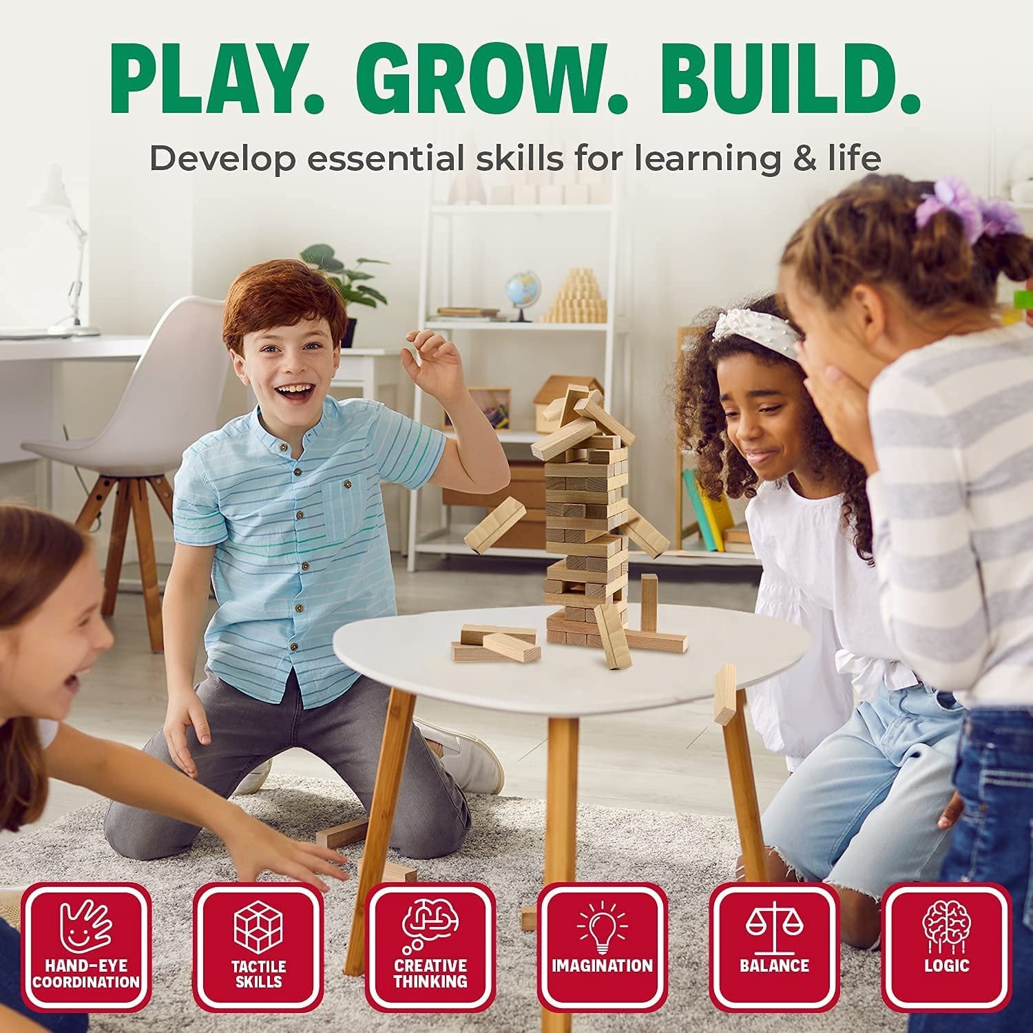 CoolToys Timber Tower Wood Block Stacking Game - Original - 48 Pieces - 1 Pack Size - Free Shipping & Returns