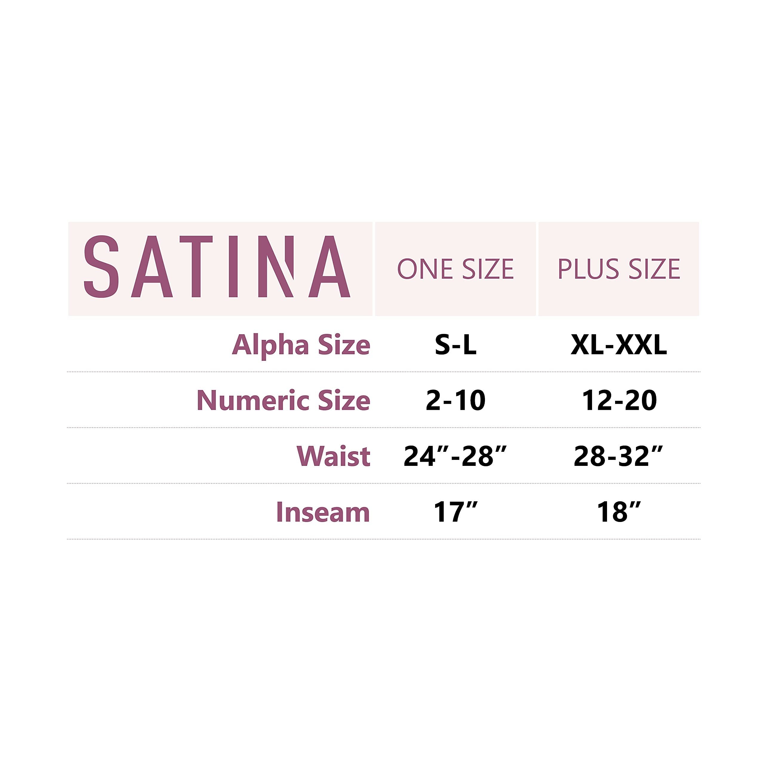 NEW SATINA Women's High Waisted Leggings | Full Length | One Size | 01 Capri Black