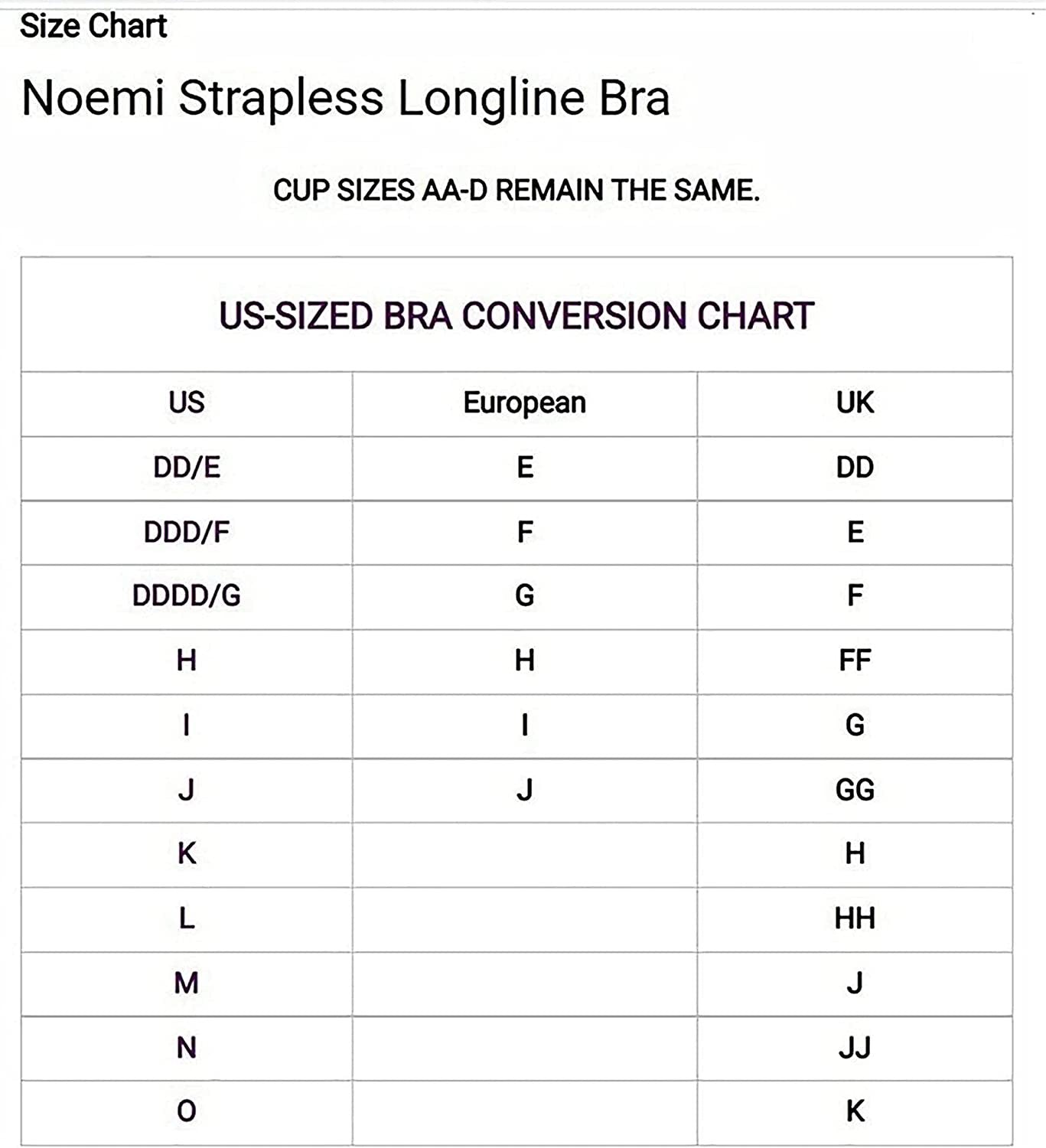 Dominique Women's Noemi Strapless Backless Bra-Blk40C Black