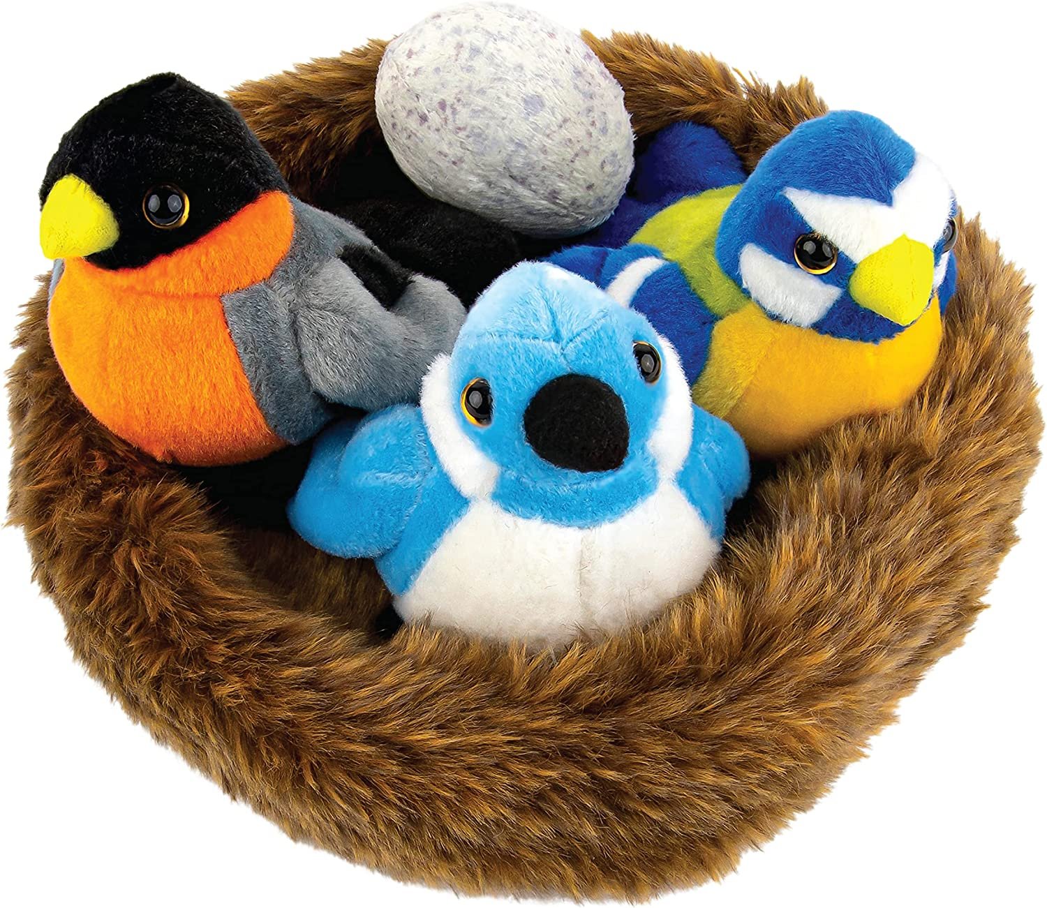 Madzee Bird Toys – Cute Stuffed Animal Bird Nest for Kids – Plush Toy with Birds, Egg, Nest – Stimulating Plush Bird Nest for Creative Play