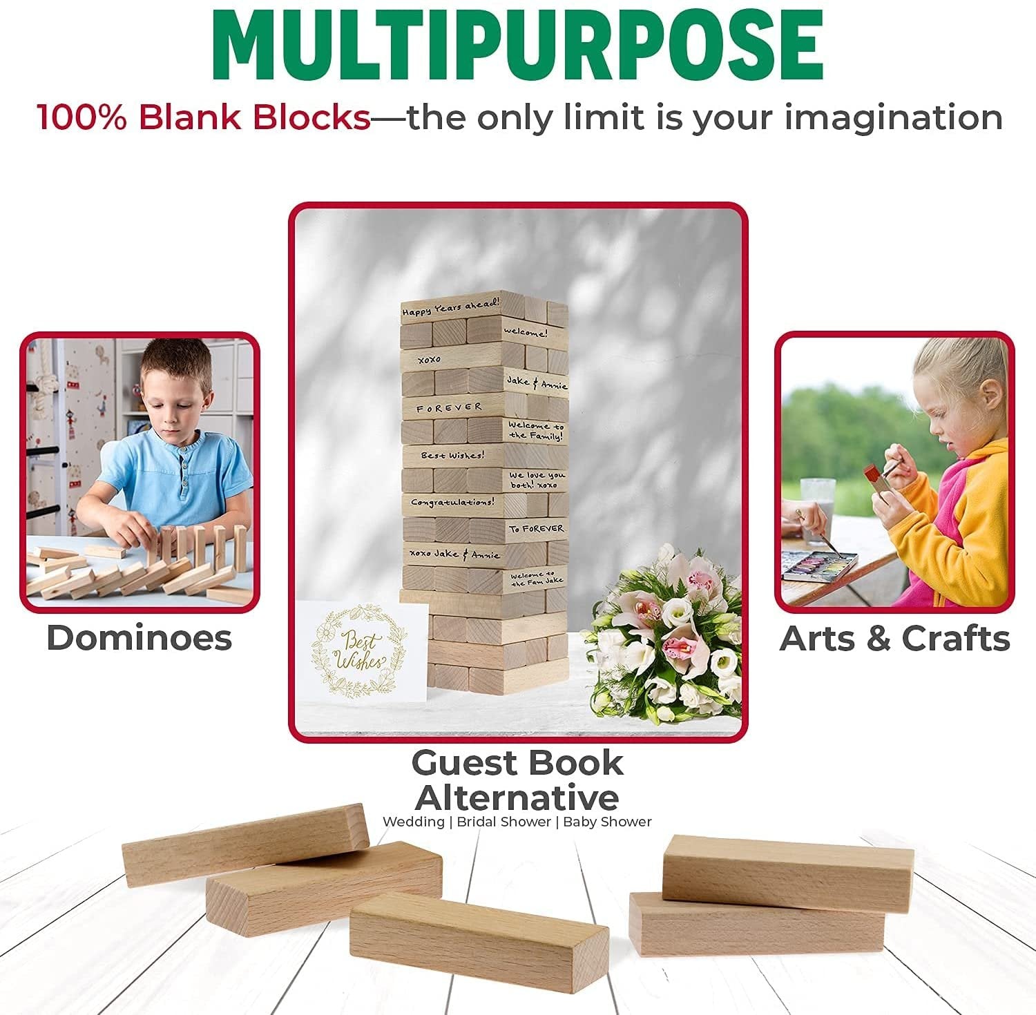 CoolToys Timber Tower Wood Block Stacking Game - Original Edition 48 Pieces - 1 Pack Size - Free Shipping