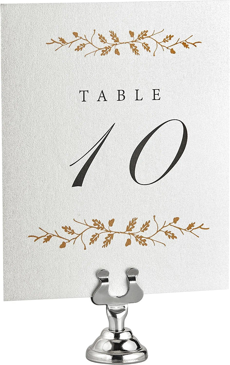 Alpine Industries Place Card Holder - Harp Style Table Name Place Card Holder- Tabletop Number, Photo, and Menu Stand - Great for Restaurants, Weddings Banquets - Silver (Pack of 12)