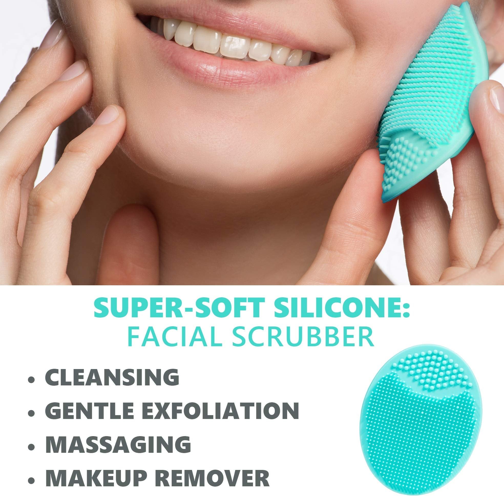 Exfoliating Brush for Razor Bumps and Ingrown Hair Treatment, Precision Tweezers, Silicone Face Scrubbers Set - Perfect for Dry Brushing, Body Brush by Dylonic