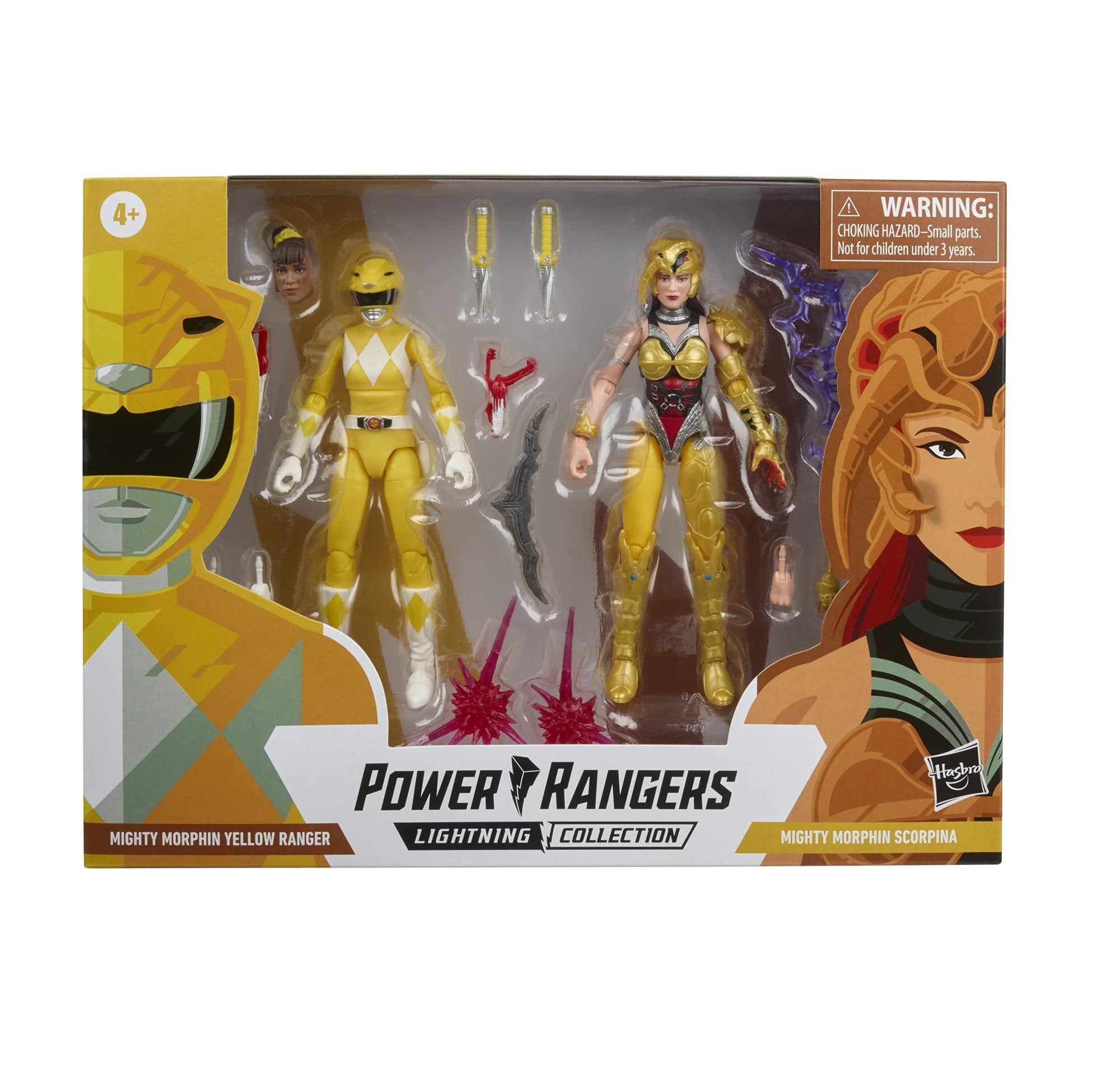 Power Rangers 6-Inch Yellow Ranger Aisha vs. Scorpina 2-Pack Multicolor Collectible Action Figure