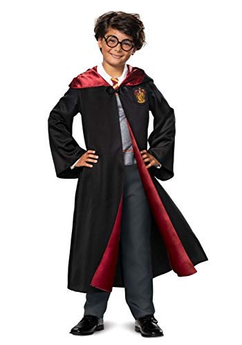 Deluxe Harry Potter Kids Costume - Medium (7-8) Hooded Robe & Jumpsuit, Black & Red - Free Shipping