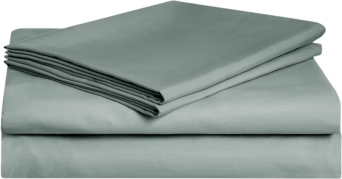 Dwell Studio 100% Cotton Percale Sheet Set - Deep Pocket, 4 Piece - 1 Flat, 1 Deep Pocket Fitted Sheet and 2 Pillowcases, Crisp Cool and Strong Bed Linen (Queen,White)