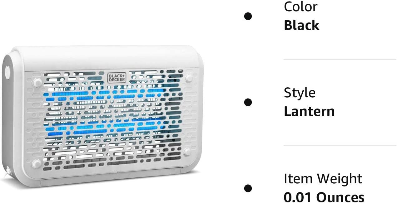 BLACK+DECKER Bug Zapper | Electric UV Insect Killer& Catcher for Flies, Gnats, Mosquitoes, & Other Flying Pests | 6,000 Sq/Ft Coverage for Indoor/Outdoor Use Includes Home, Kitchen & Other Areas