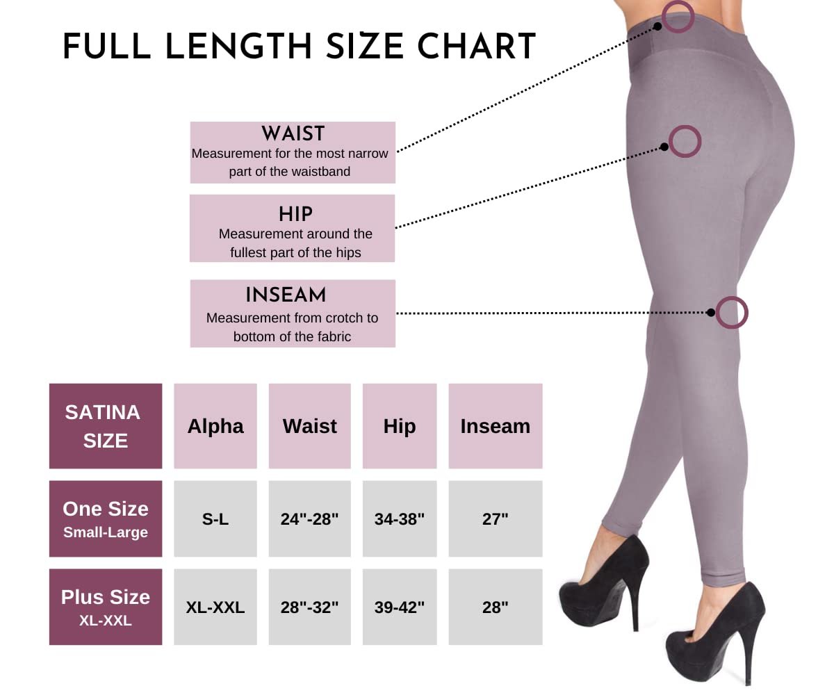 SATINA High Waisted Leggings for Women - Workout Leggings for Regular & Plus Size Women - Lilac Gray Leggings Women - Yoga Leggings for Women |3 Inch Waistband (Plus Size, Lilac Gray)