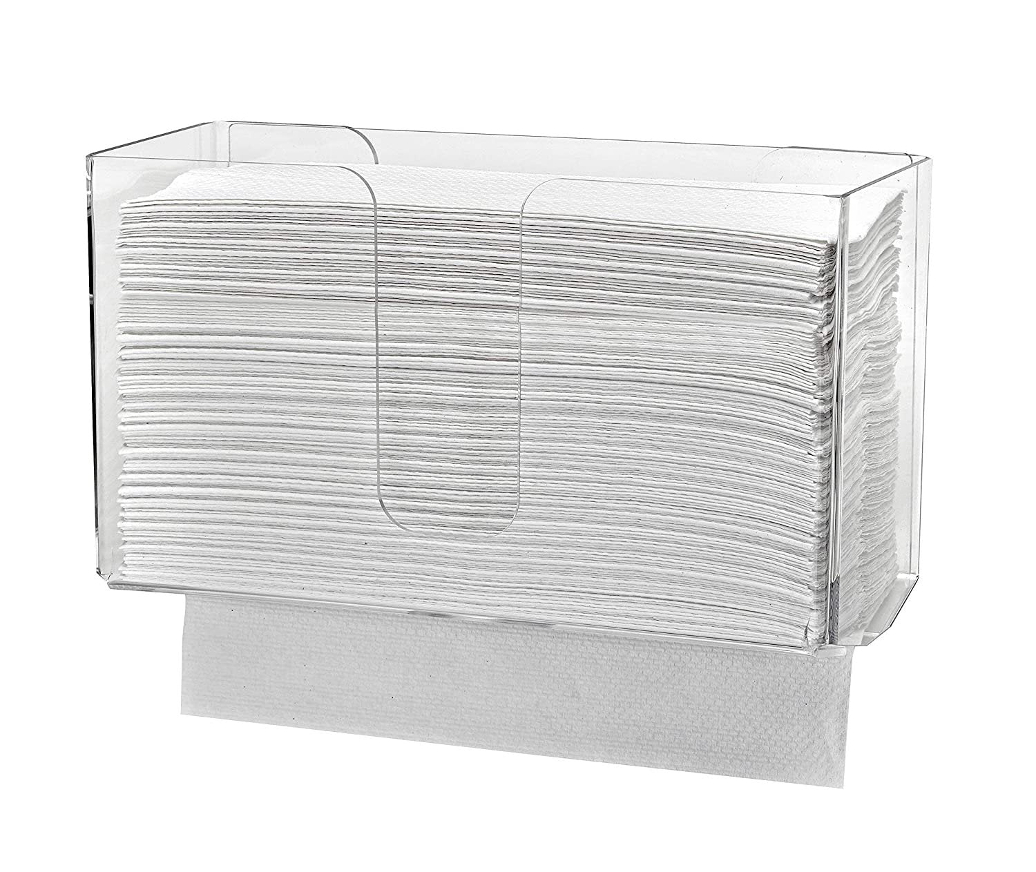 Alpine Industries Acrylic Wall-Mounted Paper Towel Dispenser - Single or Multiple Towel Retrieval - Bi Fold and C Fold (Clear)