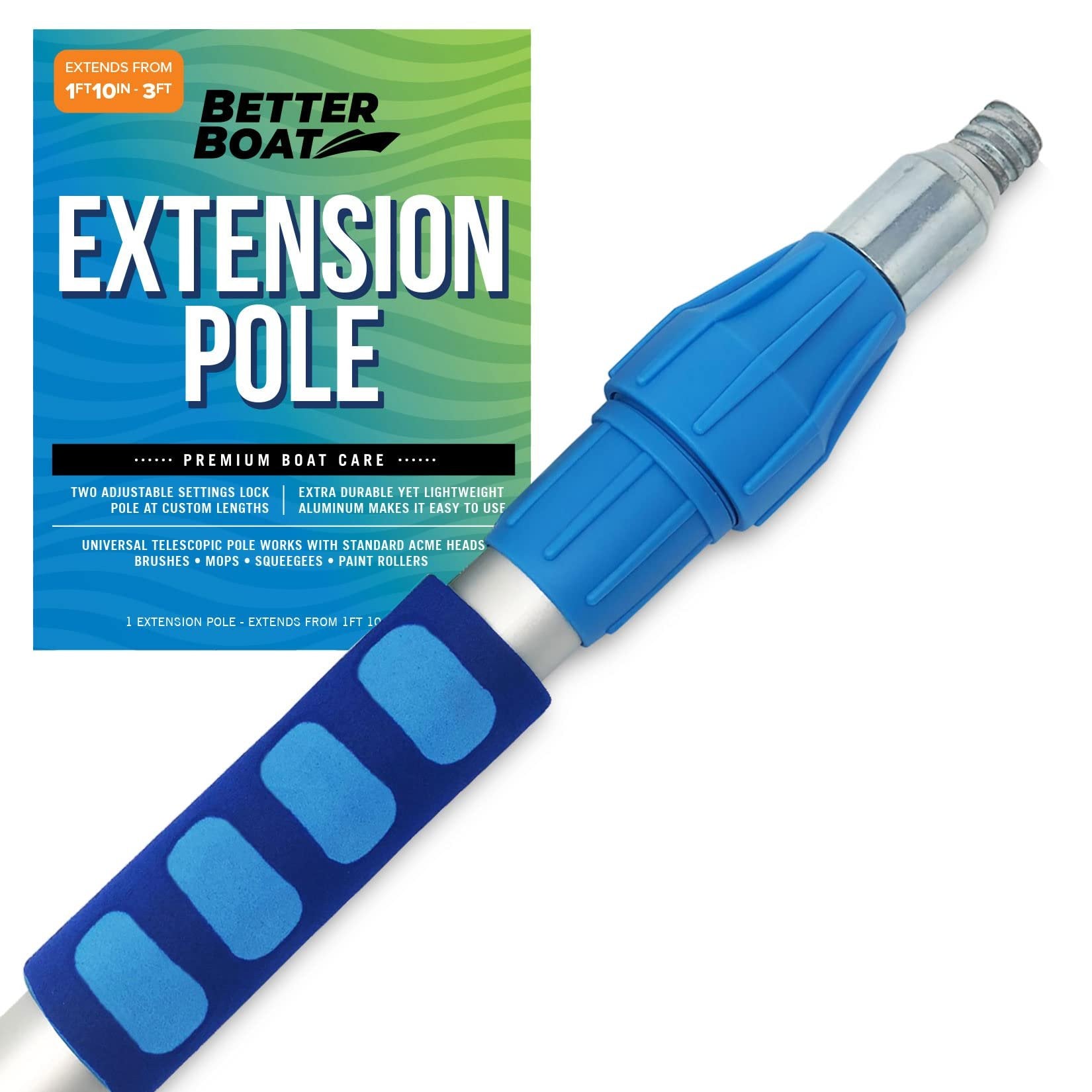 Telescoping Extension Pole 1.8-3FT - Universal End, Twist Lock, Painters' Tool
