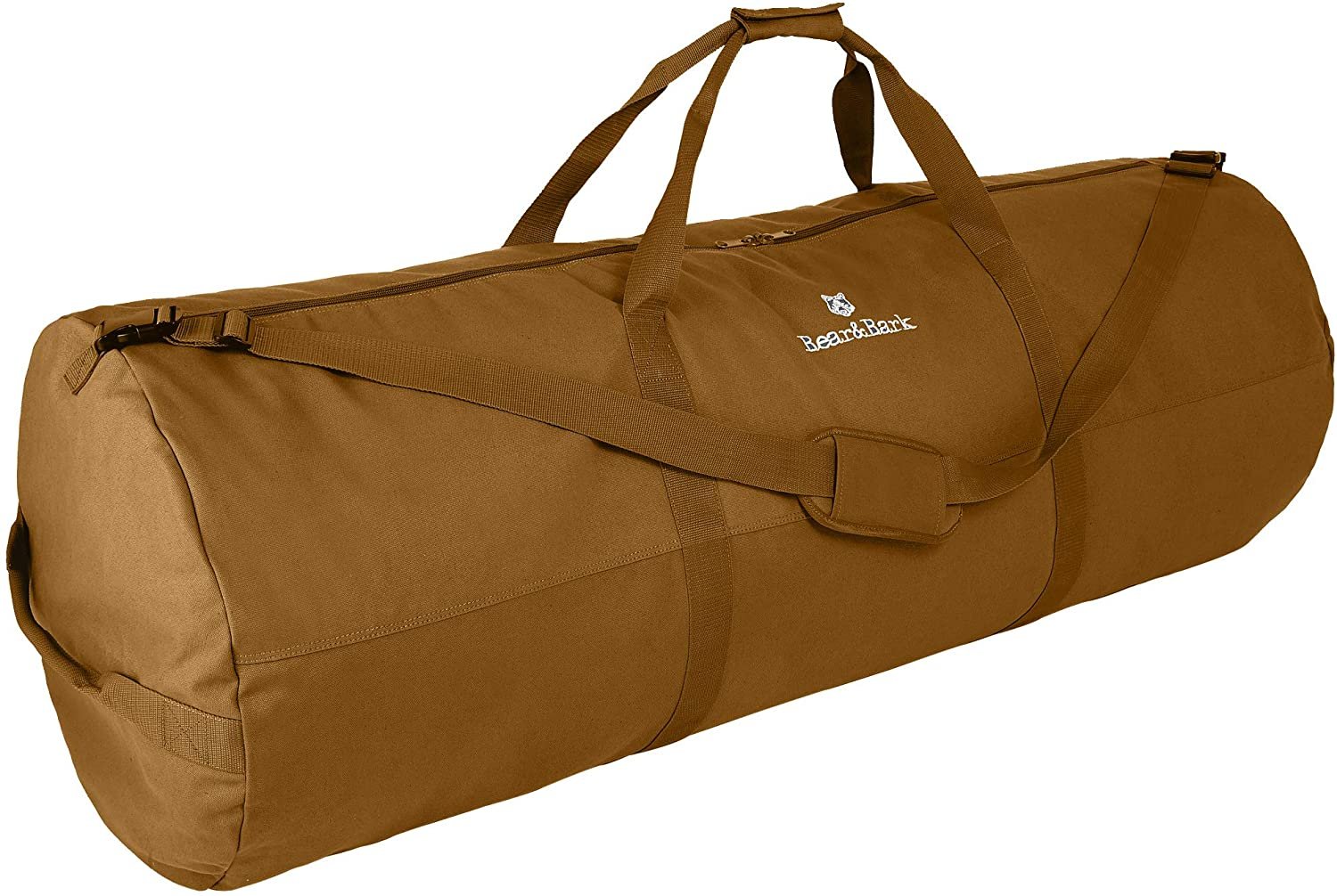 Large Black Military Canvas Duffel Bag - 38x20 - Army Cargo Style Carryall for Men & Women - Free Shipping