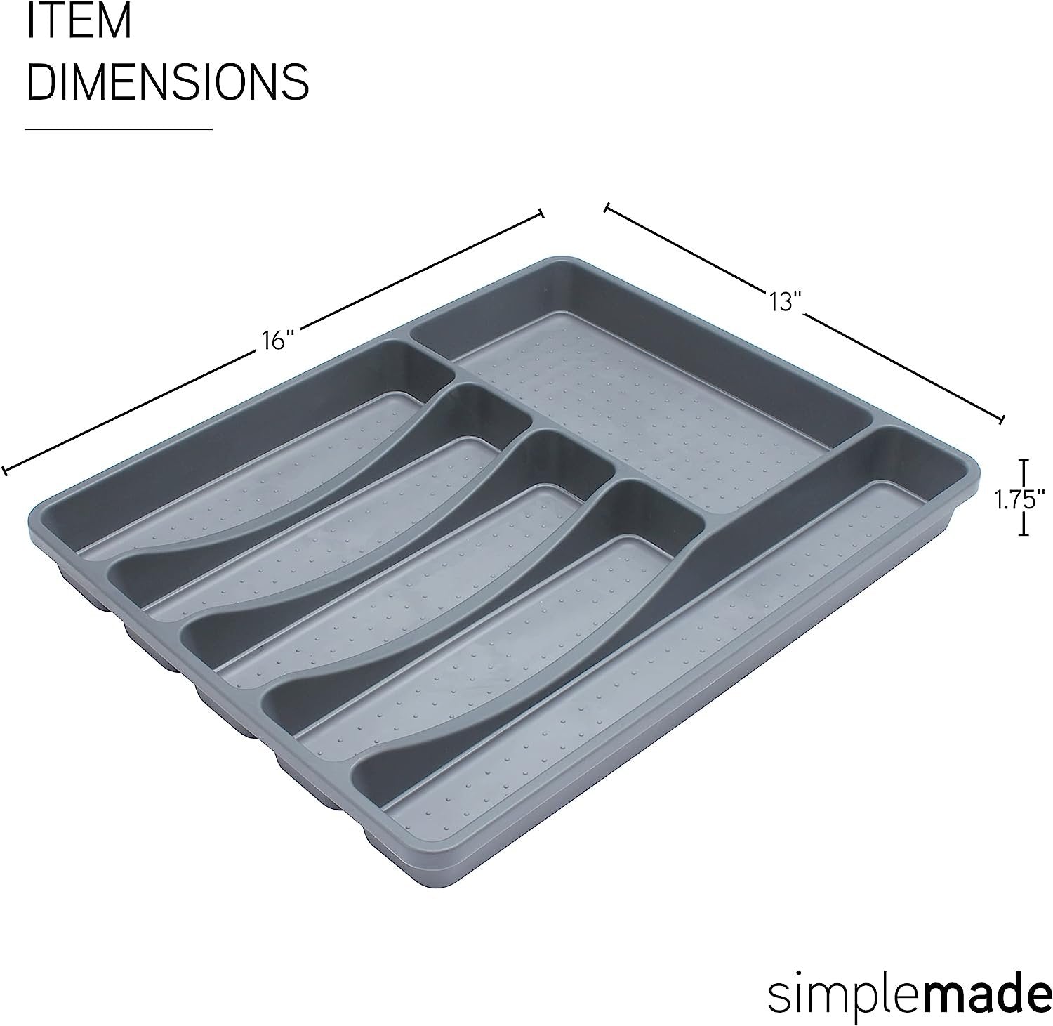 SIMPLEMADE Kitchen Drawer Silverware Organizer Tray - 6-Slot Small Flatware Holder and Utensil Holder - Desk Drawer Organizer - Storage for Kitchen, Office, Bathroom