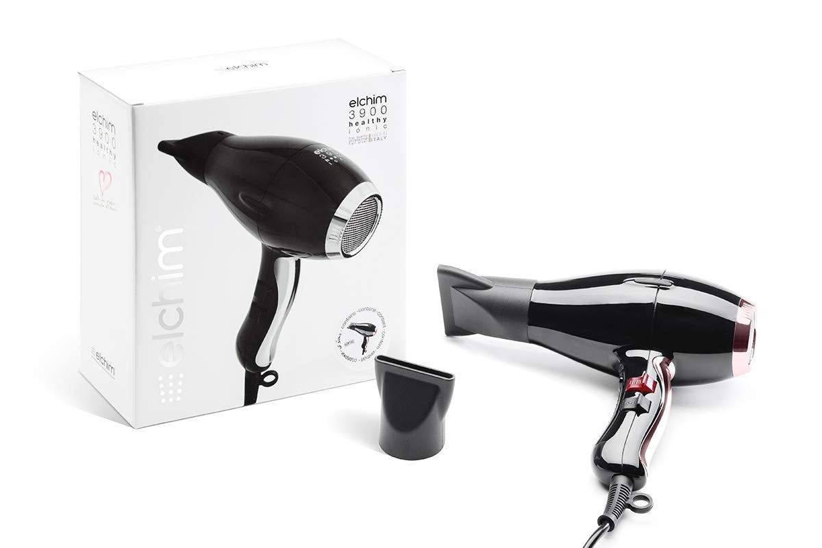 Elchim 3900 Healthy Ionic Hair Dryer: Professional Ceramic and Ionic Blow Dryer - 2 Concentrators Included, Fast Drying, Quiet, and Lightweight