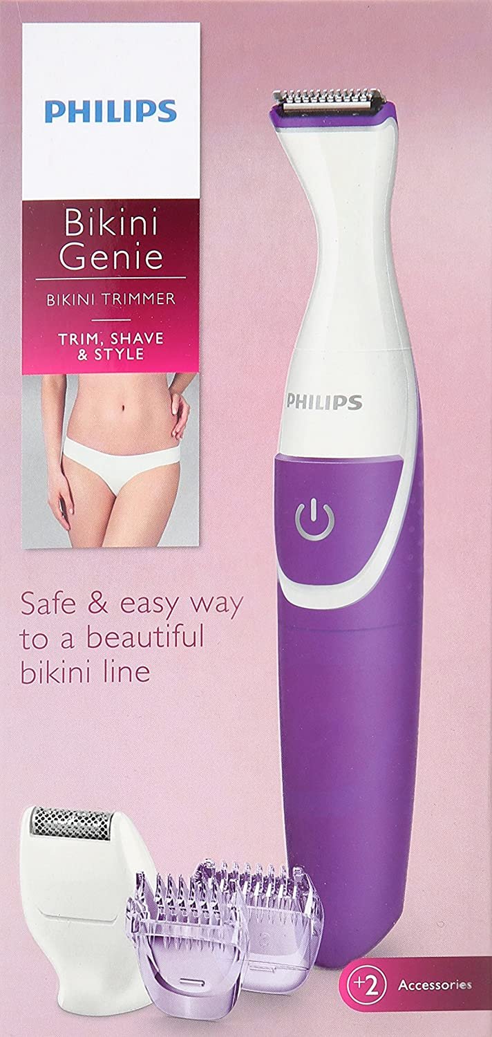 Philips Beauty BikiniGenie Cordless Bikini Trimmer for Women, Showerproof Hair Removal, BRT383/50