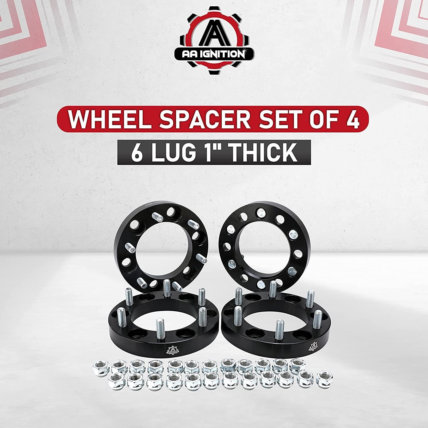 Wheel Spacer Set of 4-6 Lug 1 inch Thick 25mm Lug Centric Hub Adapter 6x5.5 - Compatible with Toyota Vehicles - 1996-2018 4Runner, 01-07 Sequoia, 2001-18 Tacoma, Tundra, FJ Cruiser - 6x139.7mm