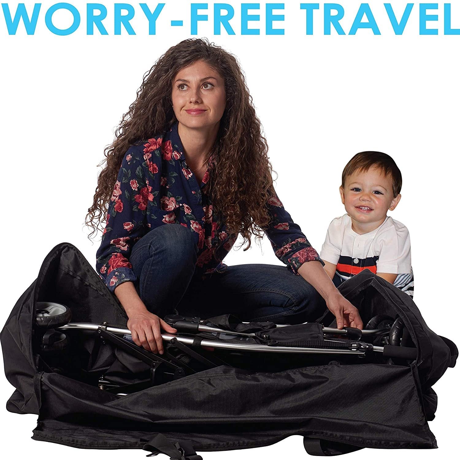 Zohzo Stroller Travel Bag - 41x21x13.5 Inch - Black - Standard/Double Strollers