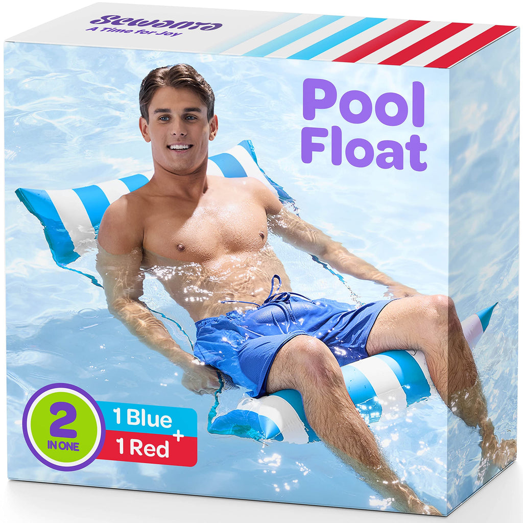 Inflatable Pool Floats [2 Pack] All-in-one Hammock Pool Floats Adult S