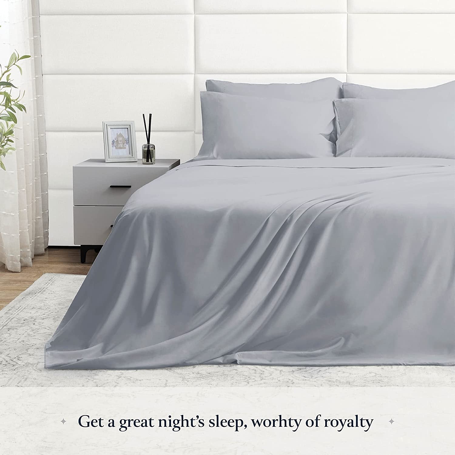 BELADOR Silky Soft King White Sheet Set -Luxury 6 Piece Bed Sheets for King Size Bed, Secure-Fit Deep Pocket Sheets with Elastic, Breathable Hotel Sheets & Pillowcase Set, Wrinkle Free Oeko-Tex Sheets