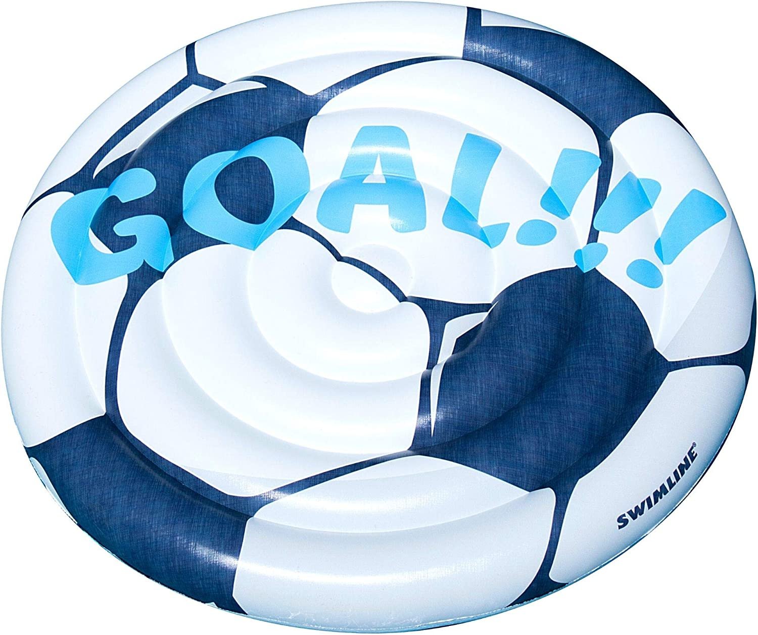 Swimline Inflatable Soccer Ball Ride-On Pool Float Blue/White, 60"