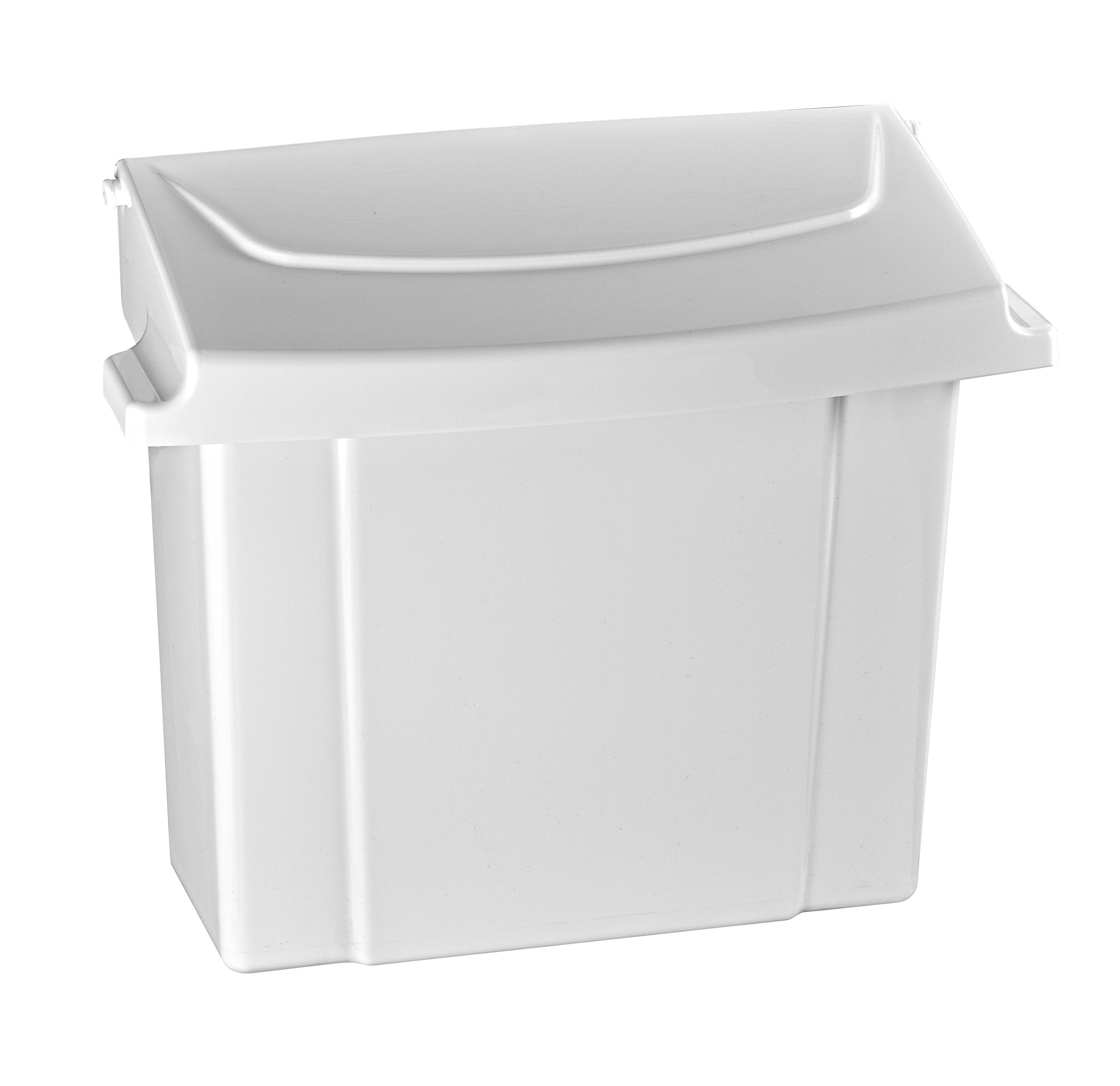 Alpine Sanitary Napkins Receptacle - Hygiene Products, Tampon & Waste Disposal Container - Durable ABS Plastic - Seals Tightly & Traps Odors -Easy Installation Hardware Included (White)