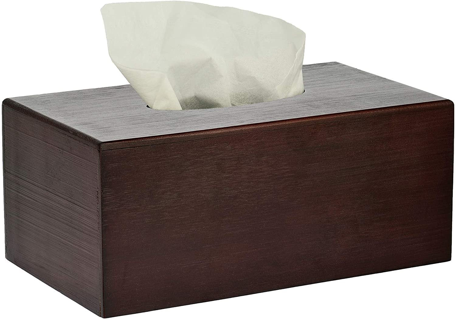 Alpine Wooden Facial Tissue Box Cover for Bathroom Office Desk & More - Espresso