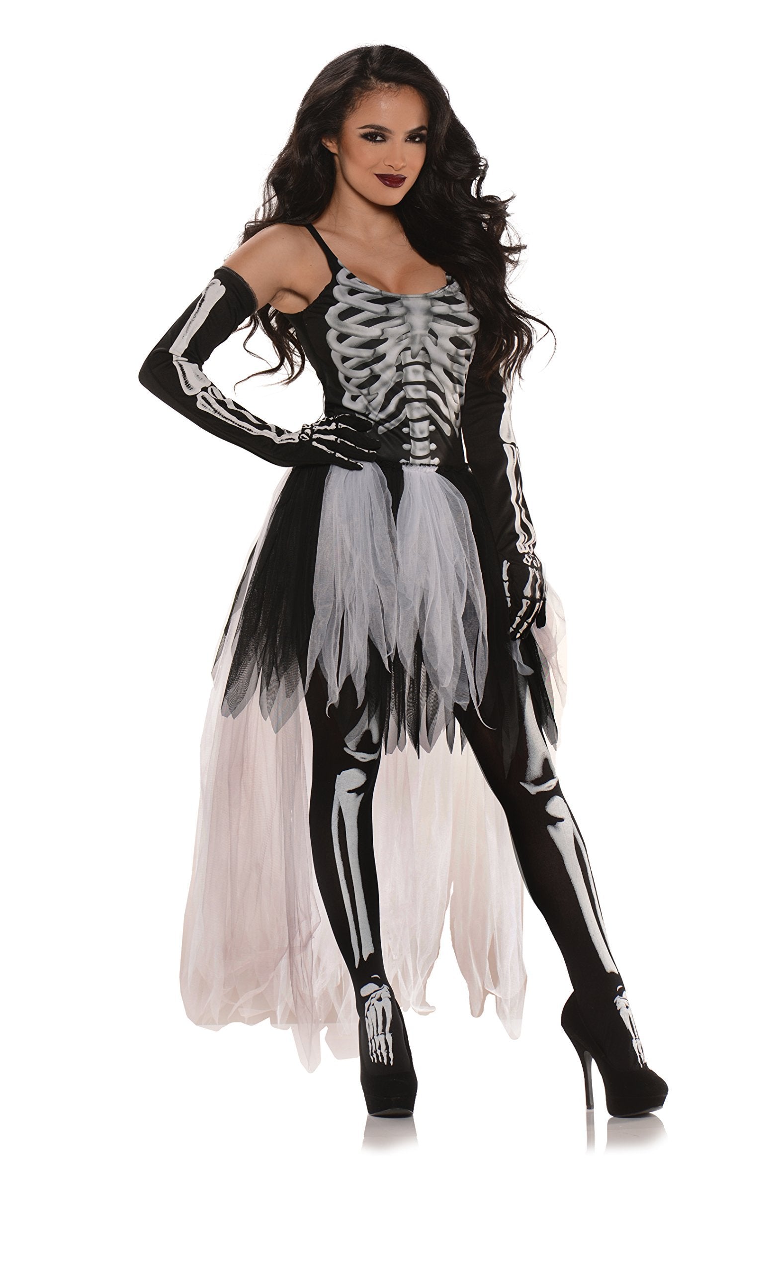 Sexy Skeleton Costume-Tutu, Black/Grey/White, Size XS, Free Shipping & Returns