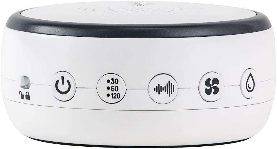 18 Sound Serene Evolution Portable White Noise Machine for Adults - White, Battery Operated Sleep Aid w/ Fan, Ocean, Pink & Brown Noise, Rain, Brook