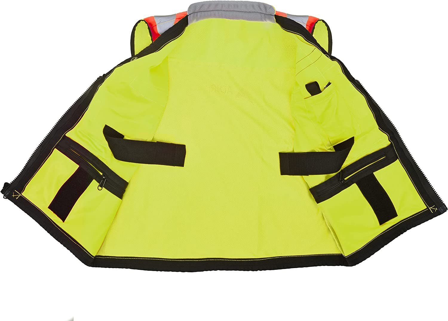AdirPro Safety Vest - ANSI High Visibility Reflective Vest with Zipper and Utility Pockets, Class 2 Heavy-Duty Vest for Surveyors, Engineers, Construction Workers, Field Works (Yellow,XX-Large)