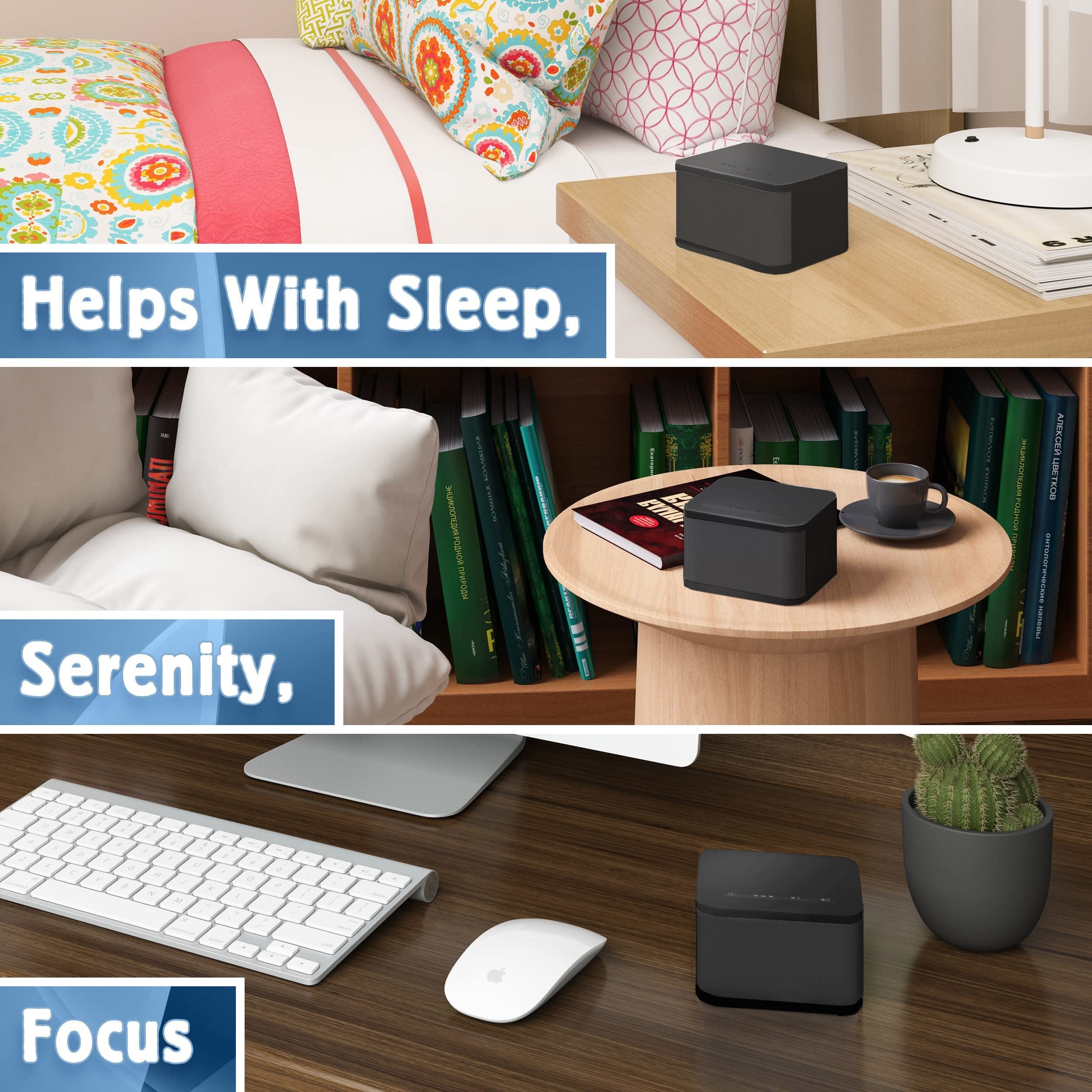 Portable White Noise Sound Machine for Adults + Baby, Sleep Sound Machines for Sleeping, White Noise Machines for Office Privacy | Travel Sound Machine, Plug in Or Battery Operated Brown Noise Maker
