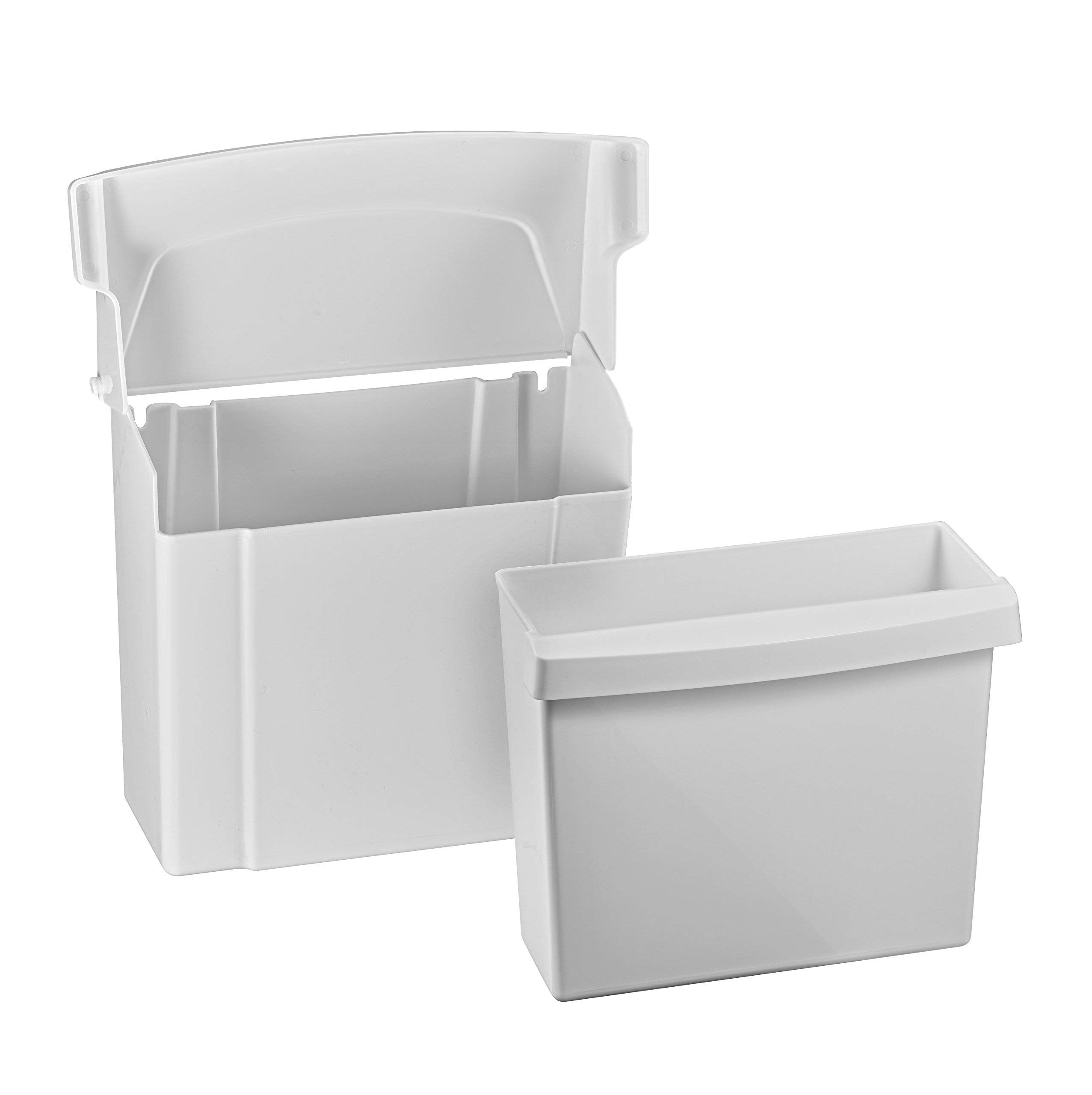 Alpine Sanitary Napkins Receptacle - Hygiene Products, Tampon & Waste Disposal Container - Durable ABS Plastic - Seals Tightly & Traps Odors -Easy Installation Hardware Included (White)