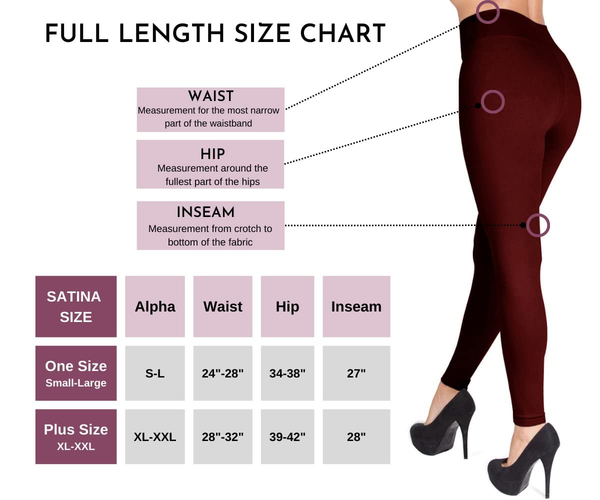 SATINA High Waisted Leggings for Women - Workout Leggings for Regular & Plus Size Women - Burgundy Leggings Women - Yoga Leggings for Women |3 Inch Waistband (Plus Size, Burgundy)