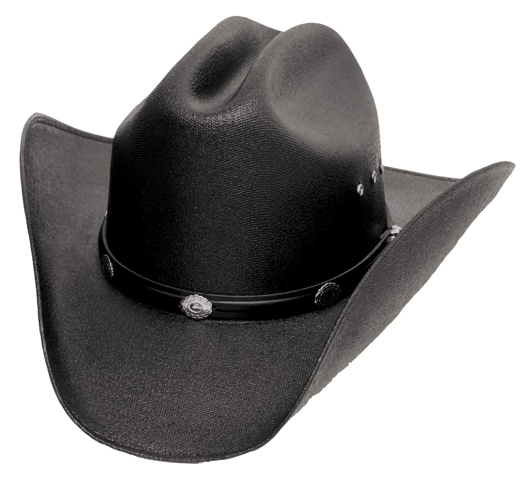 WESTERN EXPRESS Men's Classic Cattleman Black Straw Cowboy Hat, Adult Elastic Fit Large/XL