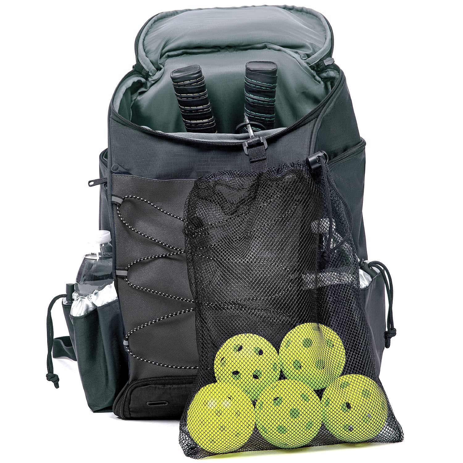 Athletico Pickleball Backpack - Pickleball Bags for Men or Women Includes Pickleball Ball Holder (Black)