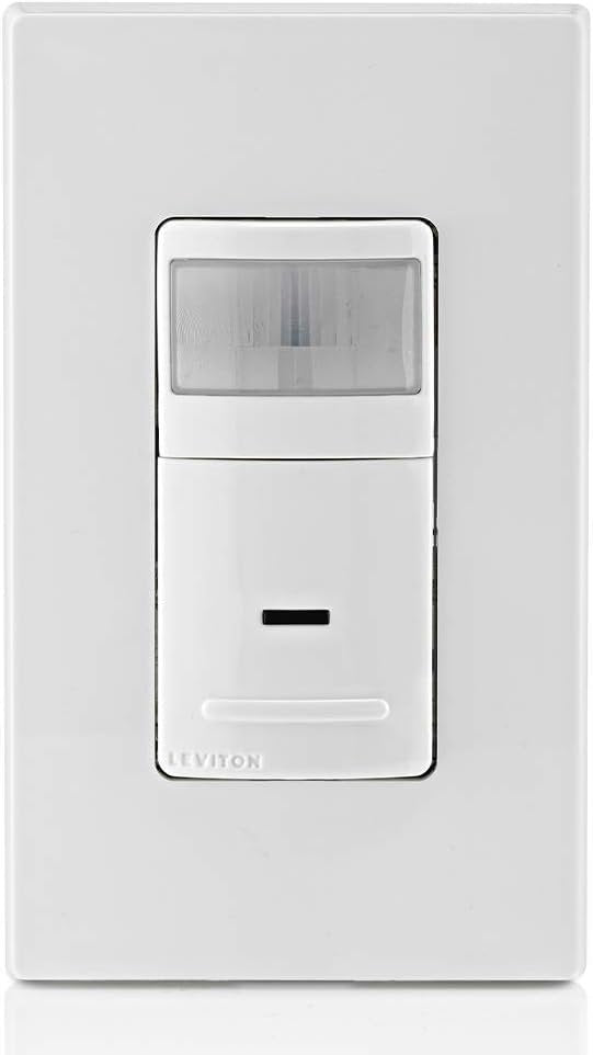 Leviton IPS02-1LW Decora Motion Sensor In-Wall Switch, Auto-On, 2.5A, Single Pole, White