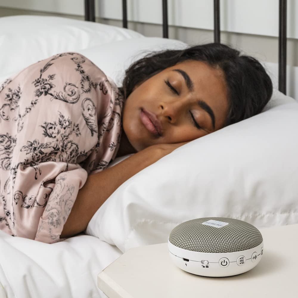 Serene Evolution Portable White Noise Machine - 36 Sounds, USB Rechargeable, for Sleeping & Travel - Fan, Ocean, Pink & Brown Noise, Rain, Waterfall - Adult Size